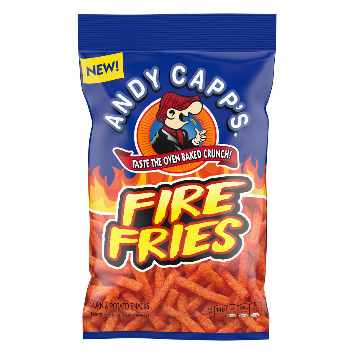 Andy Capp's Fire Fries, Corn & Potato Snacks, 3 Oz.