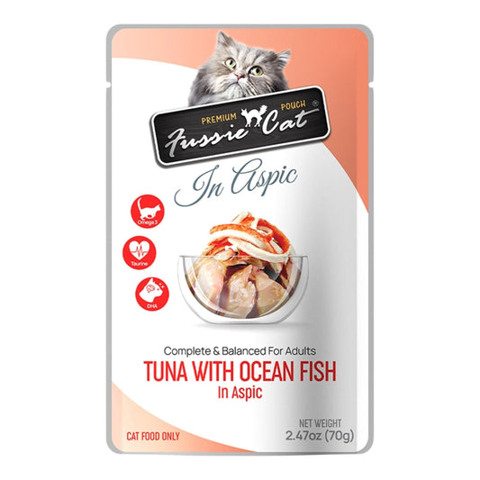 2.47 Oz Premium Tuna with Oceanfish in Aspic Pouch for Cat