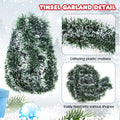 White Tip Green Christmas Tinsel Garland
