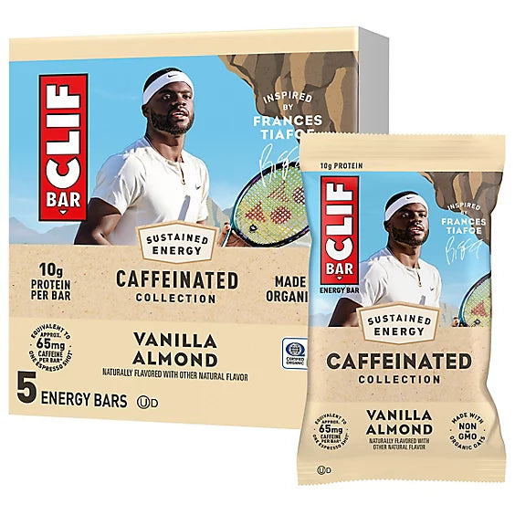 CLIF BAR Caffeinated Energy Protein Bars Vanilla Almond 5 Pack