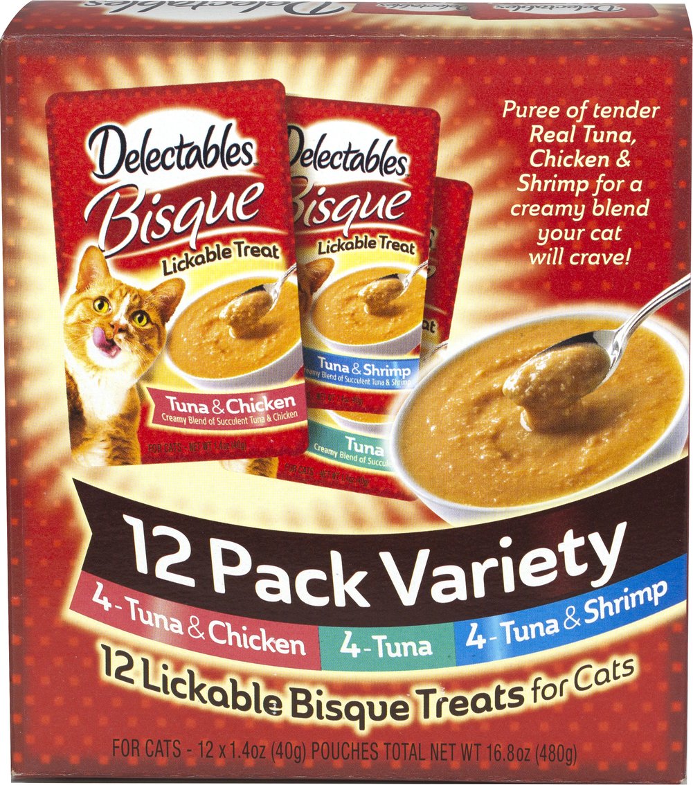 Delectables Lickable Cat Treats Bisque Variety Pack 12 Count