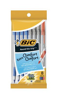 BIC Round Stic Grip Extra Comfort Assorted Colours Ballpoint Pens