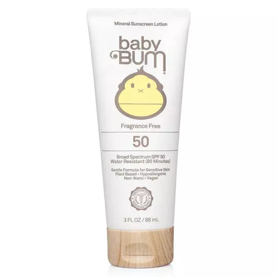 Sun Bum Baby Bum Spf 50 Sunscreen Lotion | Mineral Uva/uvb Face and Body Protection for Sensitive Skin | Fragrance Free | Travel size | 3 Fl Oz, 3 ounces