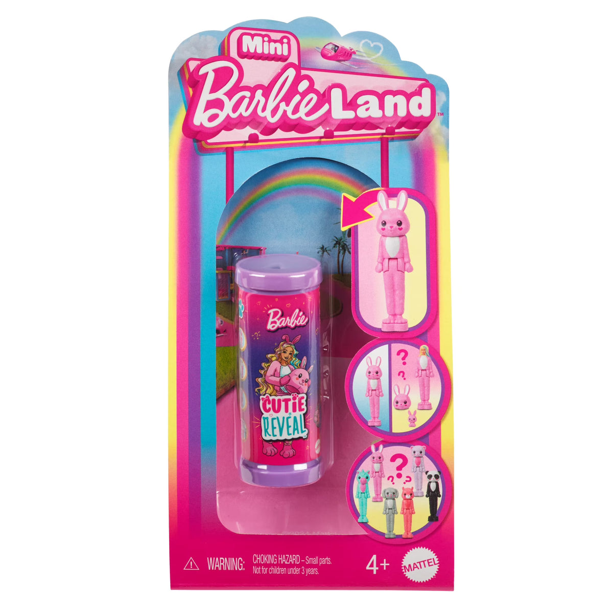 Barbie Mini BarbieLand Cutie Reveal Doll and Pet, 1.5" Cute Tees Series
