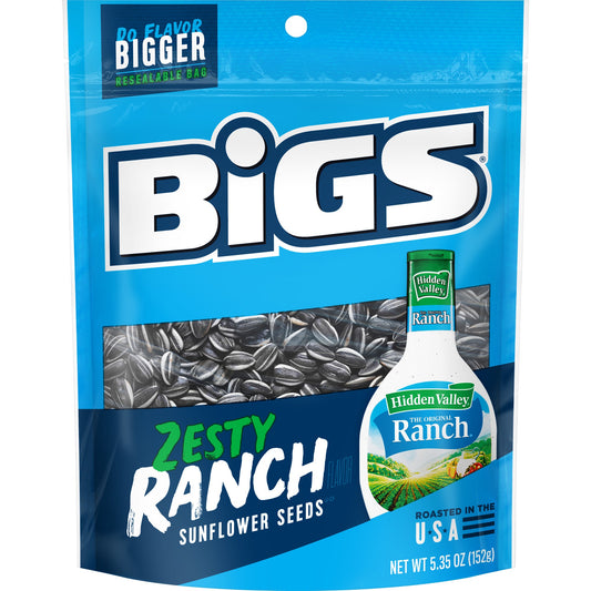BIGS Sunflower Seeds Hidden Valley Zesty Ranch Flavor 5.35 Oz