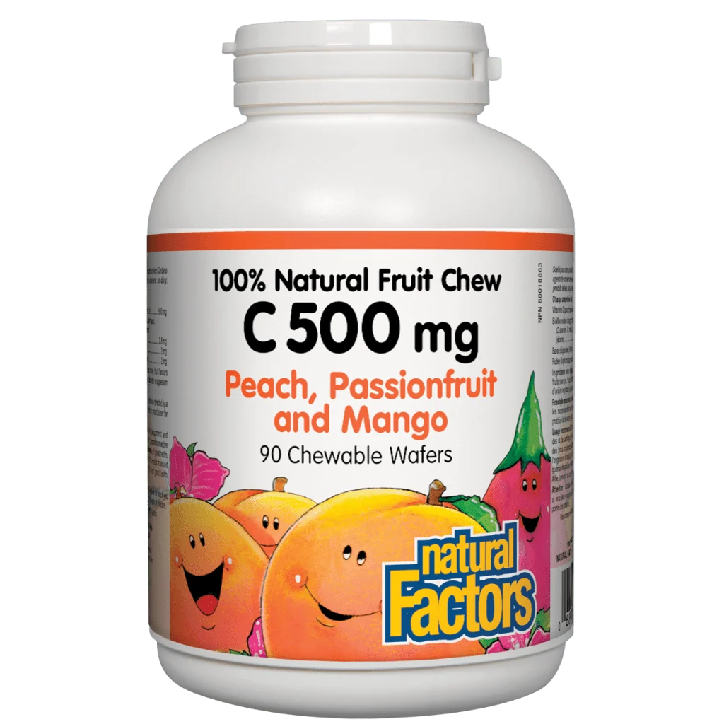 Natural Factors Vitamin C 500mg 180 Chewable - Peach, Passionfruit & Mango