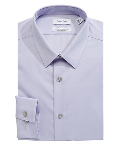 Calvin Klein Slim Fit Broadcloth Dress Shirt-PURPLE-15.5-34/35