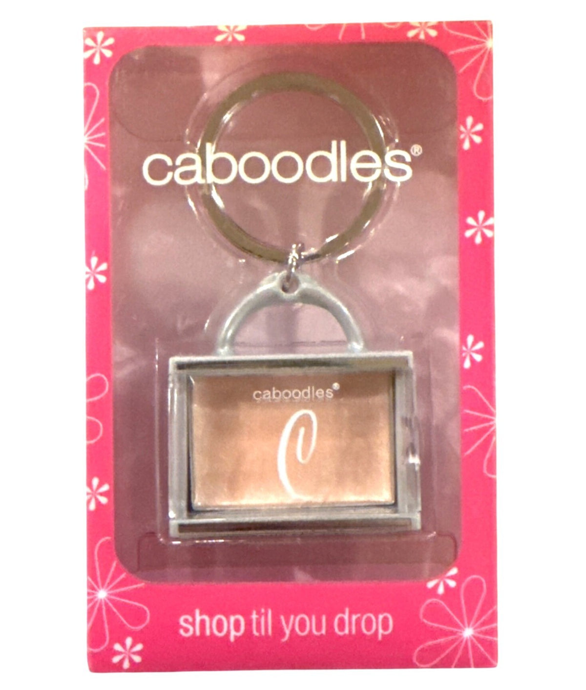Vintage Caboodles Shopping Bag/Purse Shaped Keychain *Cream* Shimmer Lipgloss