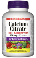Webber Naturals Calcium Citrate, High Absorption, 300 Mg