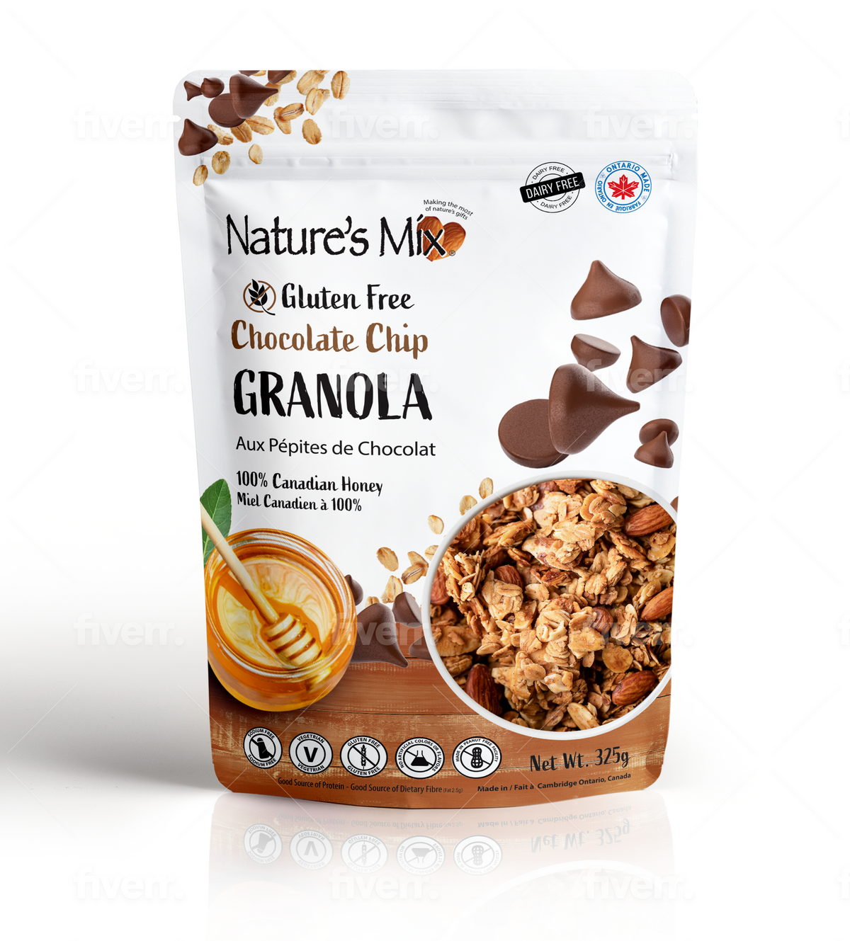 MADE IN CANADA - Nature's Mix Gluten Free - Chocolate Chip Granola  325g