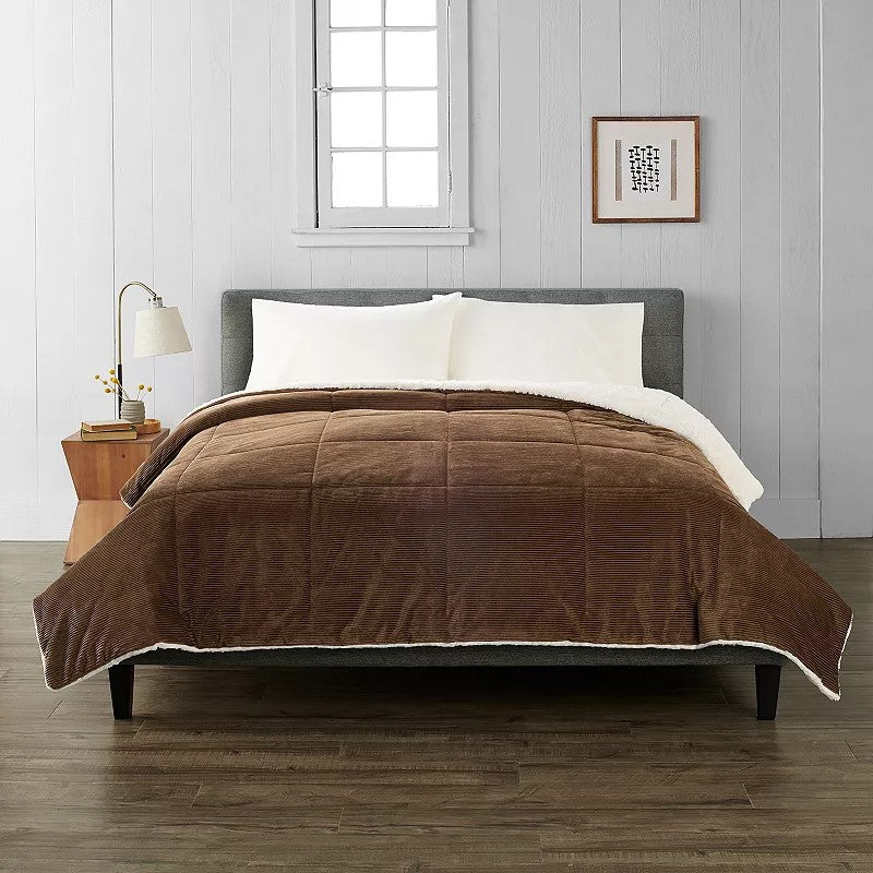 Cuddl Duds® Cozy Soft Comforter, Brown Corduroy