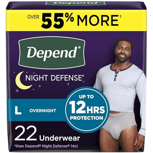 Depend Night Defense Incontinence Underwear - Men's - Large