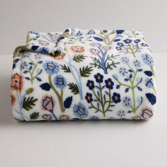 The Big One Floral Plush Throw Blank