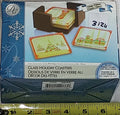 4 Glass Holiday Christmas Coasters