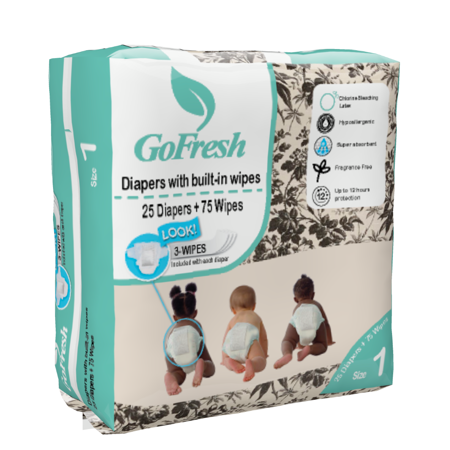GoFresh Baby Diaper with Built-in Wipes Size 4