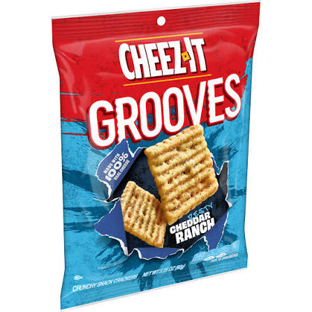 Cheez-It Grooves Zesty Cheddar Ranch Cheese Crackers, 3.25 Oz