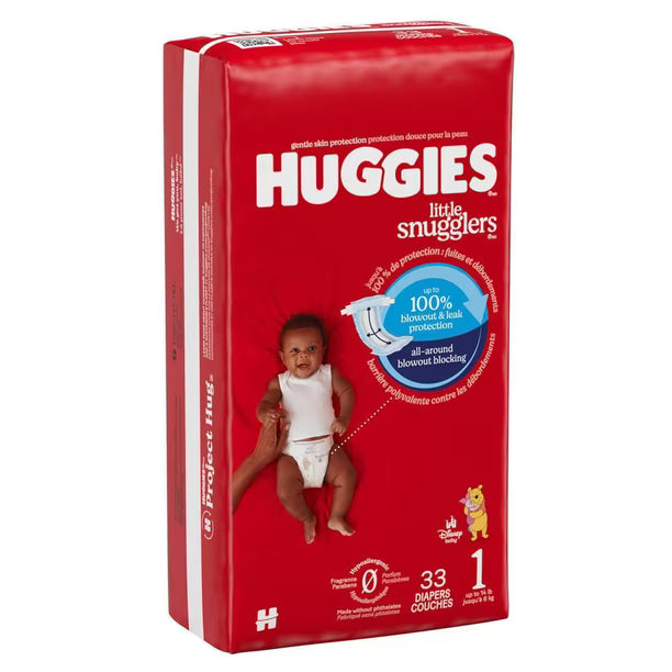 Huggies Little Snugglers Baby Diapers, Size 1 (33 couches)