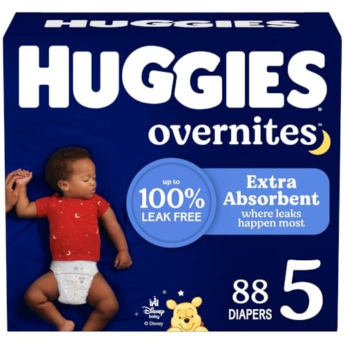 Huggies Overnites Nighttime Baby Diapers, Size 5 (88 Count)