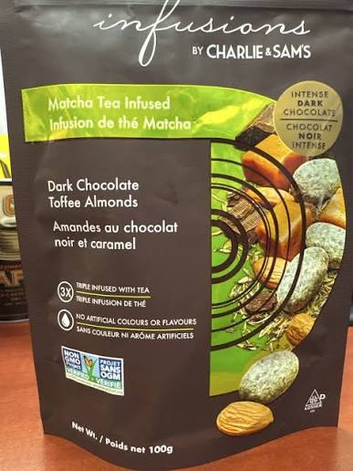 Matcha Tea Infused Dark Chocolate Toffee Almonds – 100 g