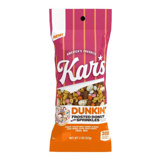 Kar's Dunkin Donuts Frosted Donut Trail Mix 2 Oz Tube Bag