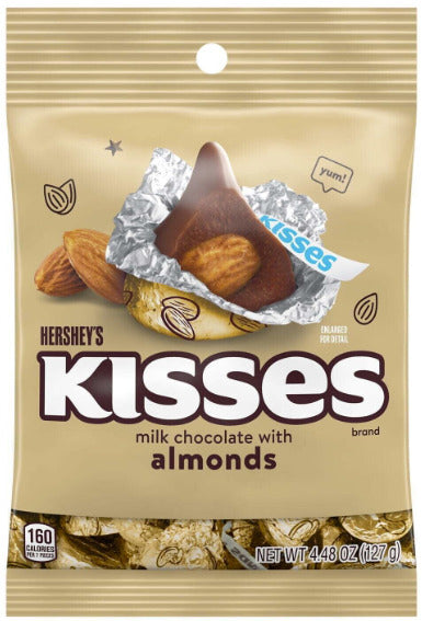 Hershey S Kisses Milk Chocolate with Almonds Candy Bag 4.48