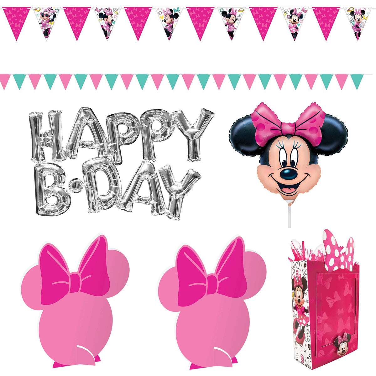 Disney Junior Minnie Mouse Wall & Table Decoration Kit 12 pc Birthday Party