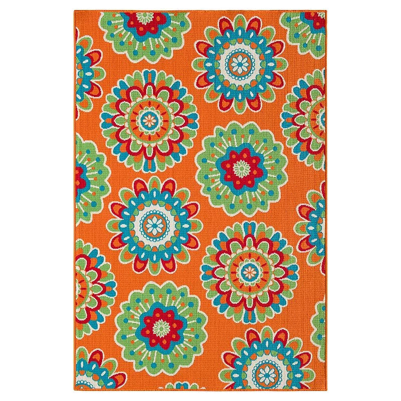Sonoma Goods for Life® Floral Medallion Indoor / Outdoor Area or Throw Rug