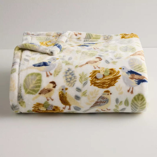 The Big One Birds Bird Print Plush Fleece Throw Blanket