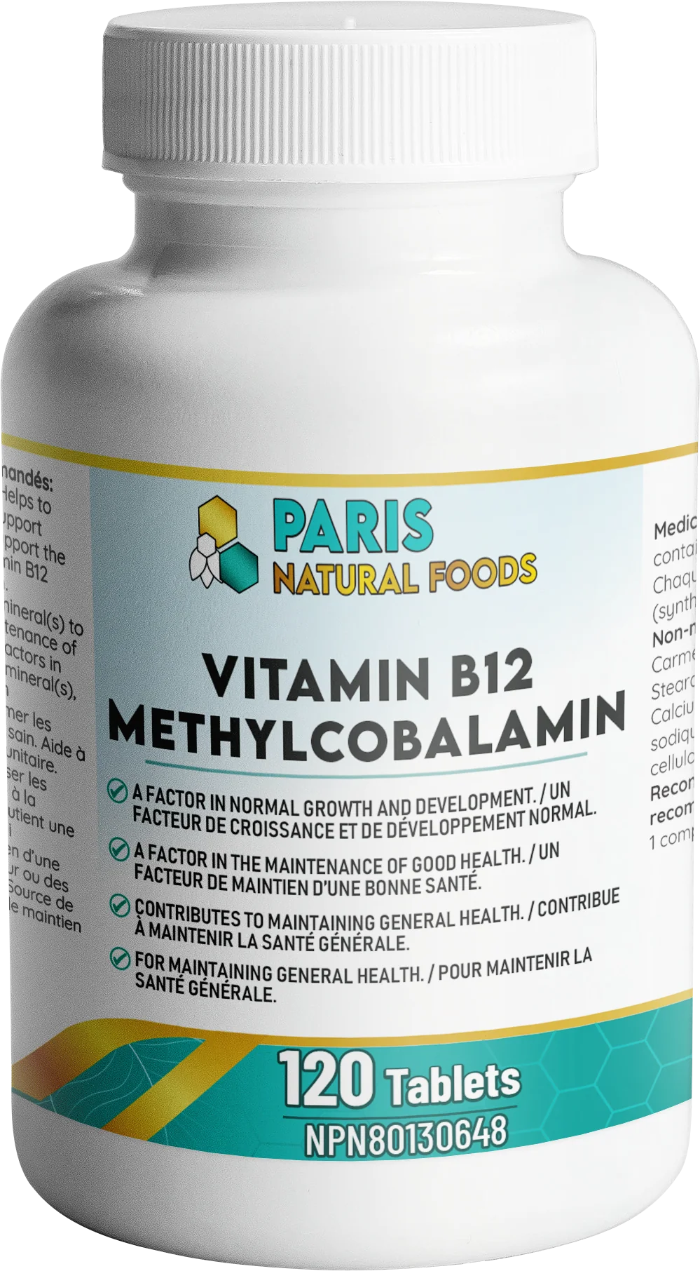 Paris Natural Foods Vitamin B12 Methylcobalamin 120tablets