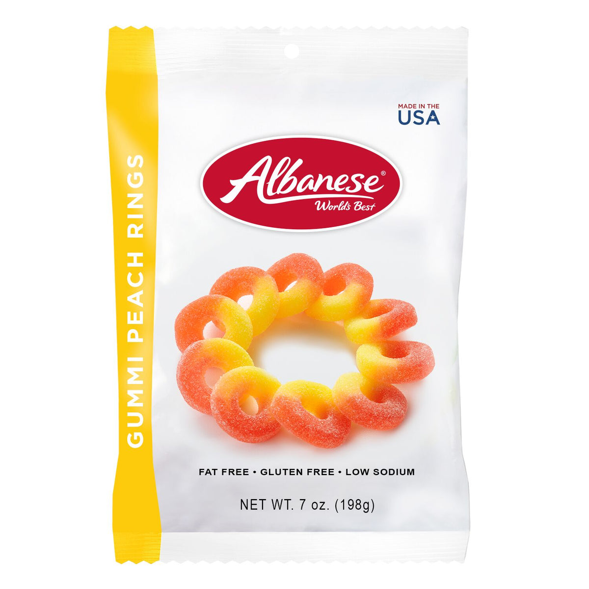 Albanese Rings Peach Gummi Candy 7 Oz.