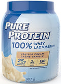 Pure Protein 100% Whey Protein Powder Vanilla Milkshake, 907g