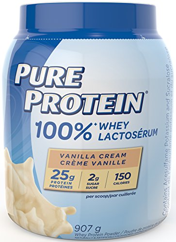 Pure Protein 100% Whey Protein Powder Vanilla Milkshake, 907g
