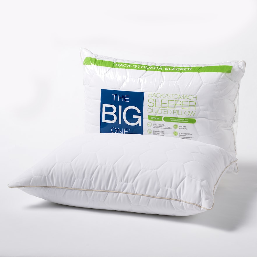 The Big One Quilted Back & Stomach Sleeper Bed Pillow, White