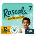 Rascals Premium Absorbent Baby Diapers, Size 7, Mega Carton, 120 Count Size 7