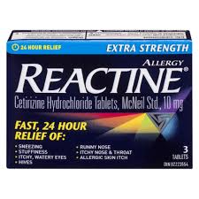 Reactine, 3 tablets