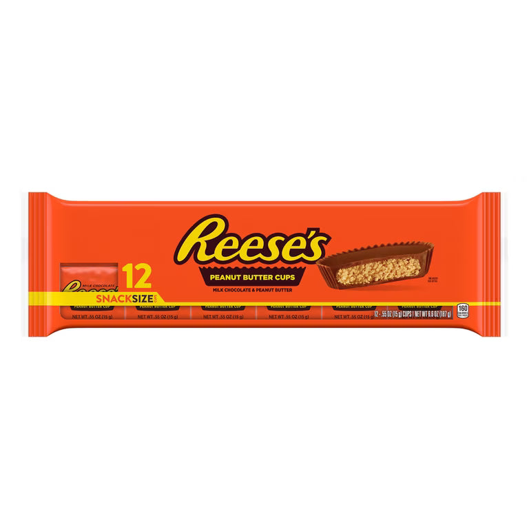 Reese S Milk Chocolate Peanut Butter Cup Snack Size Bar 12-Pack 6.6 Oz