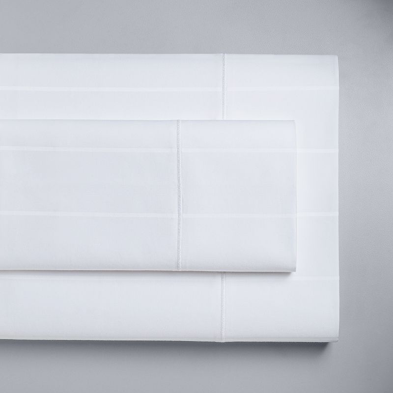 Simply Vera Vera Wang Pima Cotton 600 Thread Count Split King Sheet Set, White Stripe