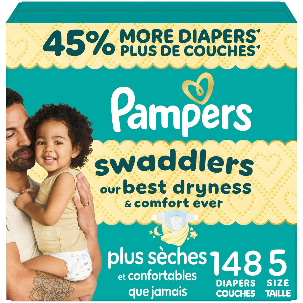 Pampers Swaddlers Diapers, Size 5 (148 couches)