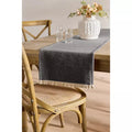 Mingle & Co. Printed Textured Woven Table Runner, Gray