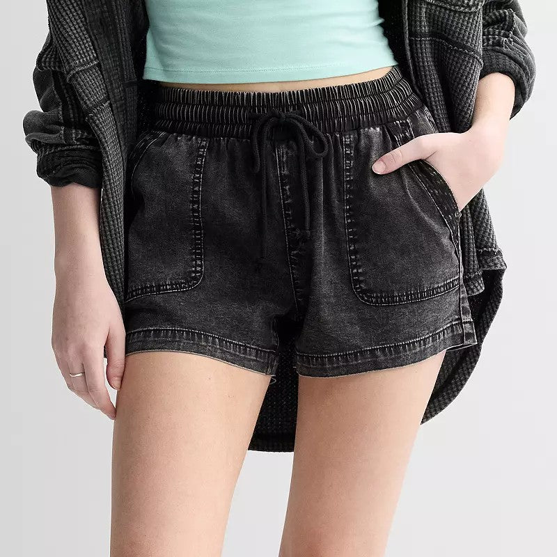 Juniors' SO® Mid Rise Tencel Pull-on Short
