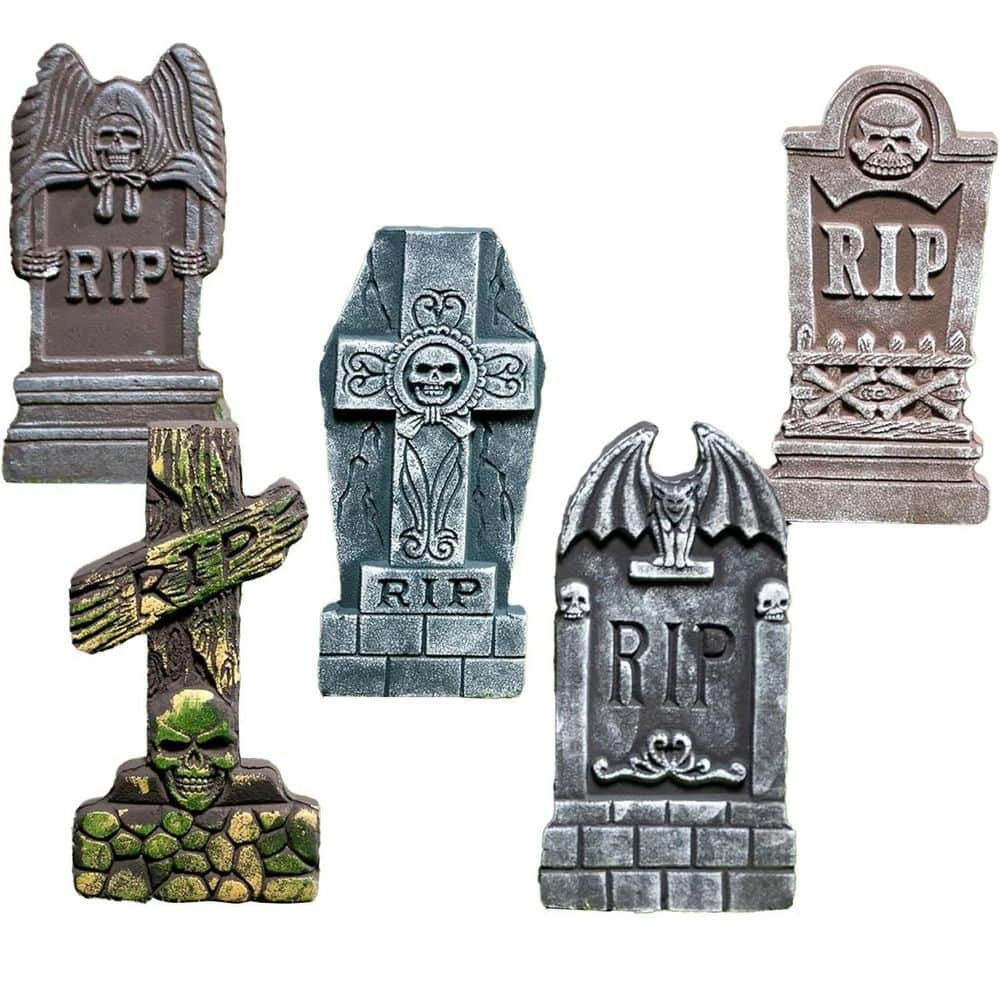 Halloween Tombstones Outdoor Decorations, 3-Pack Foam