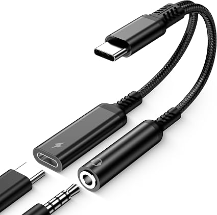USB C to 3.5mm Audio Adapter and Charger