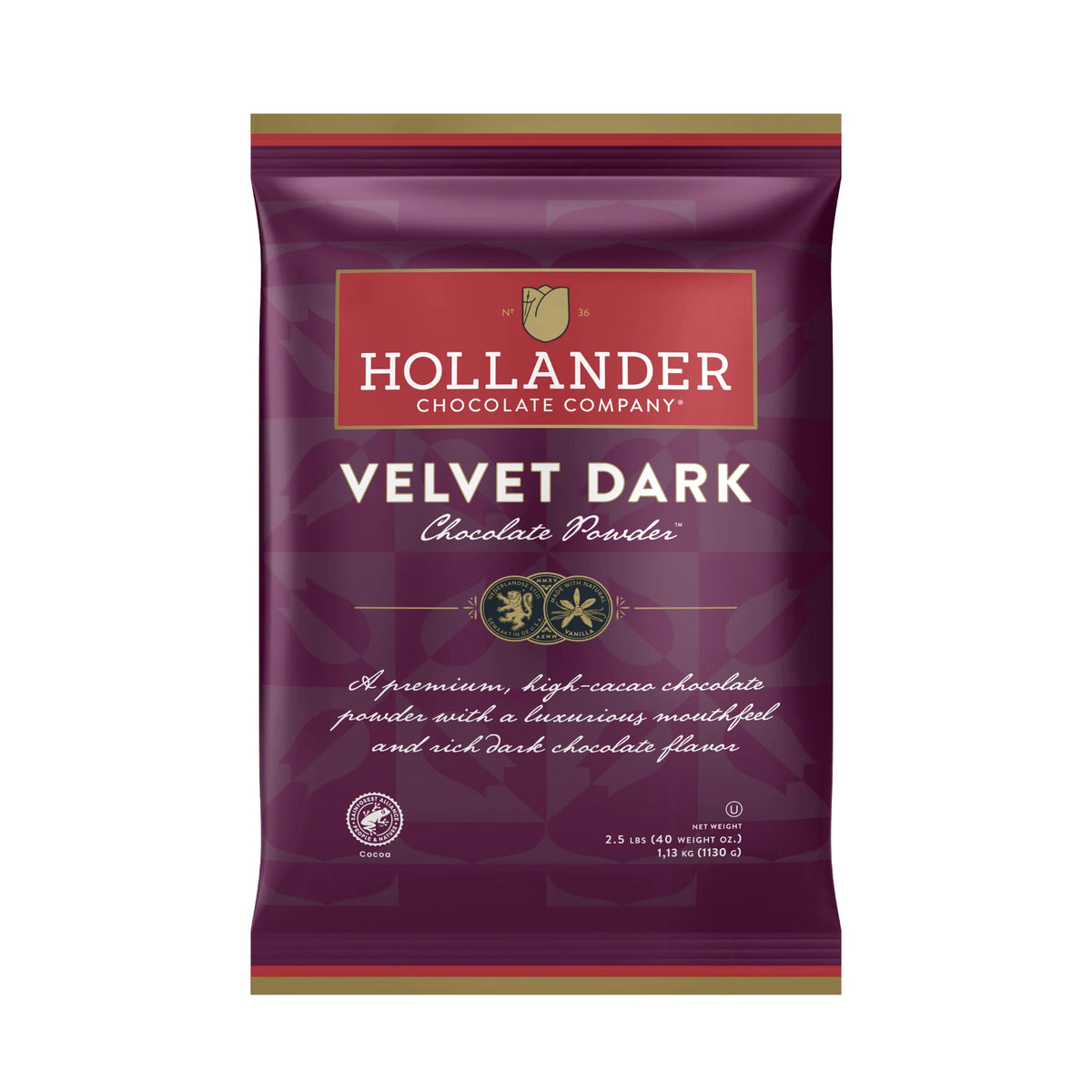 Hollander Velvet Dark Chocolate Powder 2.5lbs