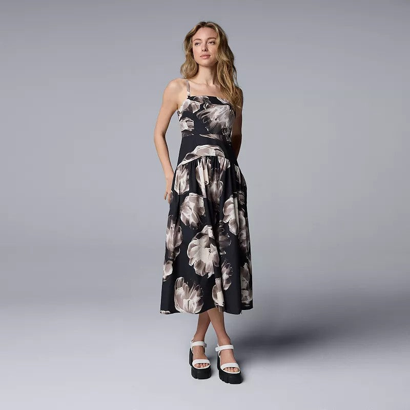 Women's Simply Vera Vera Wang Drop Waist MIDI Dress