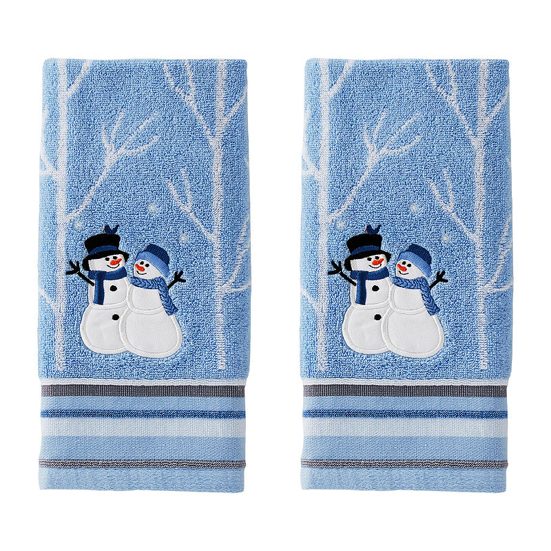 Winter Friends 2-Piece Hand Towel Set, Blue