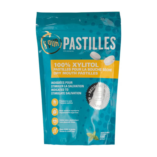 X-PUR Xylitol Peppermint 1000 Pastilles for Dry Mouth