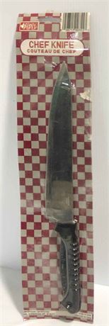 8" Stainless Steel Blade Chef Knife With Black Handle