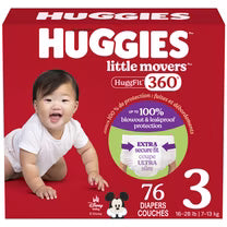 Huggies Little Movers Huggfit 360°  Size 3-7, Count 136-70