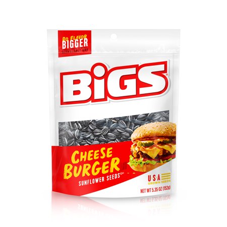 BIGS Cheeseburger Sunflower Seeds Keto Friendly Snack, 5.35 Oz