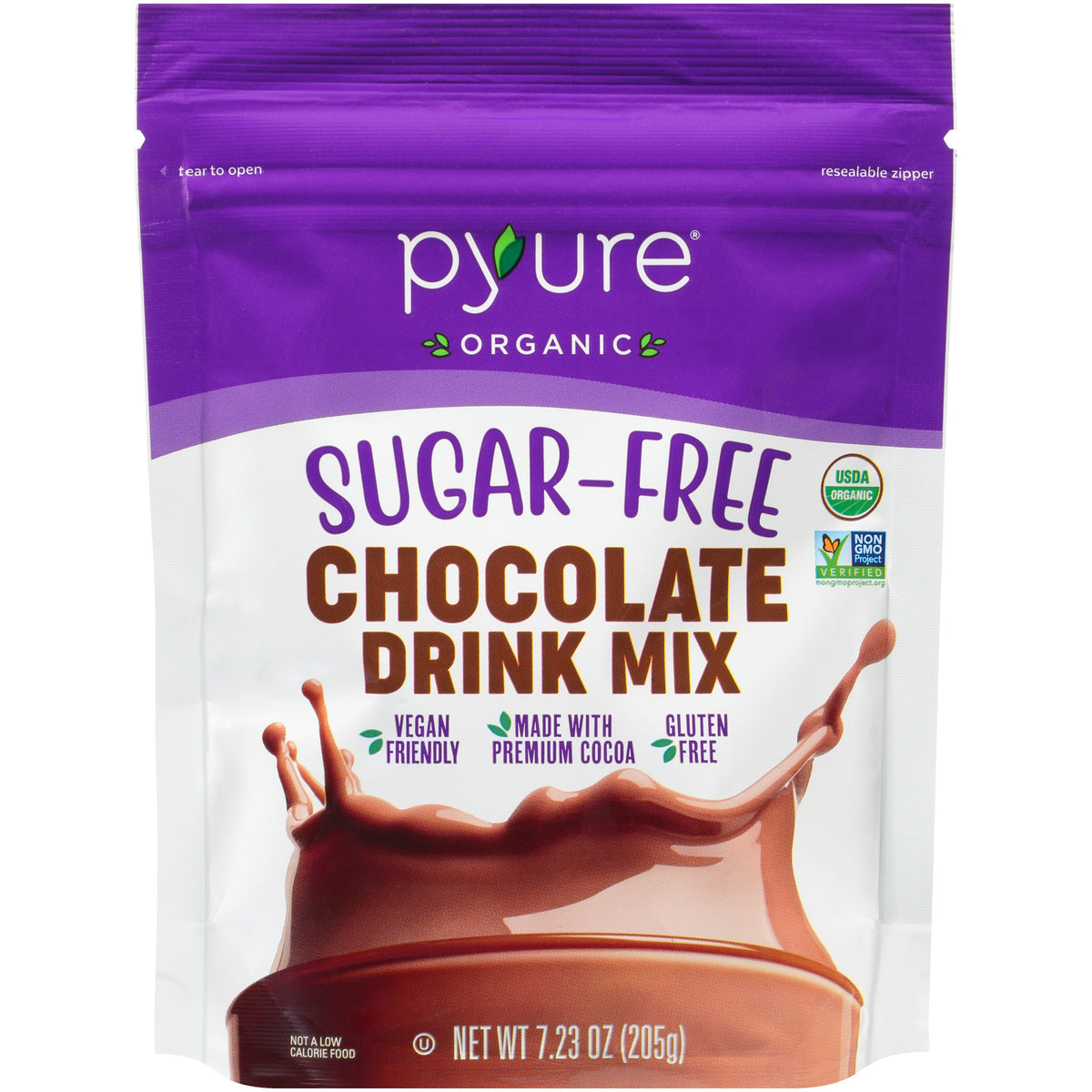 Pyure Organic Chocolate Drink Mix Sugar-Free 7.23 Oz